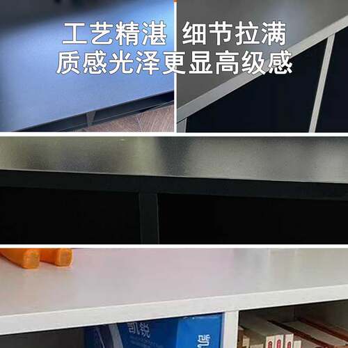 简约现代客厅家用自由组合电视柜收纳储物柜一体落地黑色置物书架 - 图2