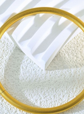 古法传承越南沙金素圈手镯磨砂面复古实心手环小红书爆款