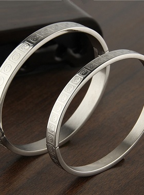 复古开口可打开阴阳鱼八卦手镯钛钢手环太极图首饰男女饰品护身符