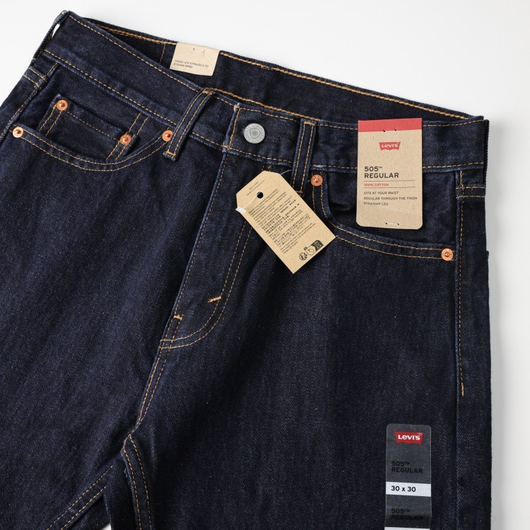 【自营】Levi’s/李维斯505经典原色直筒丹宁牛仔裤男士宽松长裤