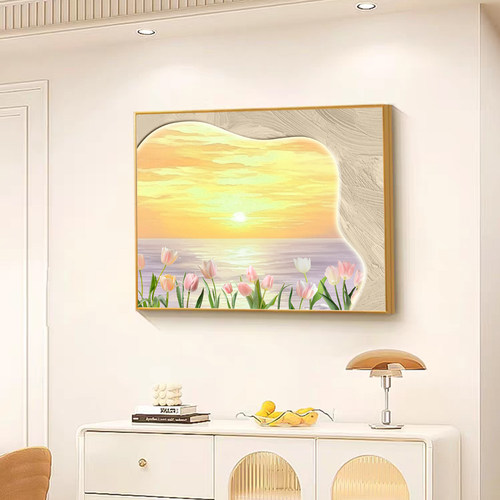 电表箱装饰画免打孔配电箱遮挡现代简约餐厅电闸盒挂画新中式壁画 - 图3