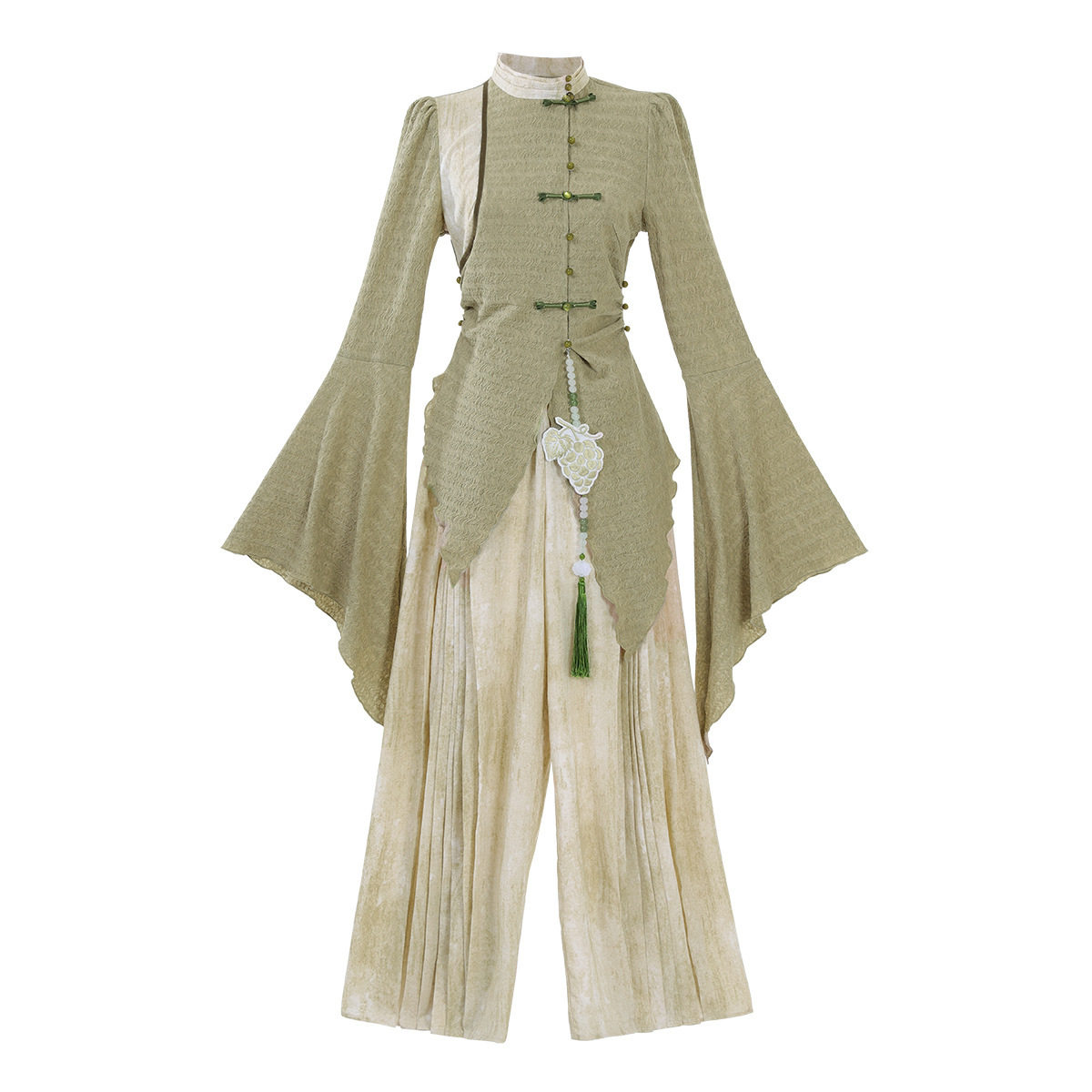 倚梦阁原创青提集汉服女中国风改良汉元素新中式上衣裤子套装9297,淘宝优惠券,粉丝福利购,淘宝优惠卷