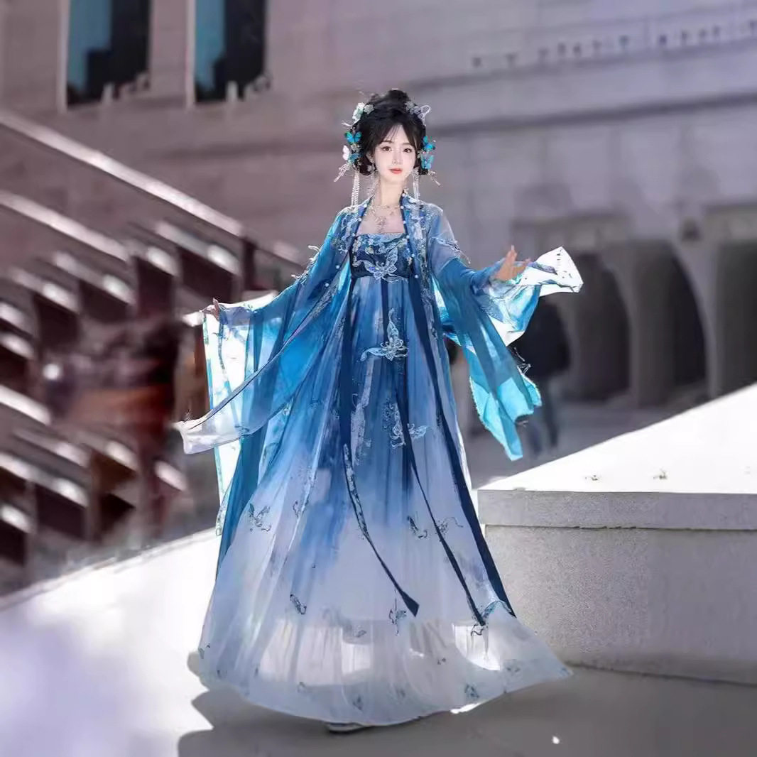 花朝记原创【瓷碟美人】重工刺绣齐胸仙气诃子褶裙唐制汉服女夏季,淘宝优惠券,粉丝福利购,淘宝优惠卷