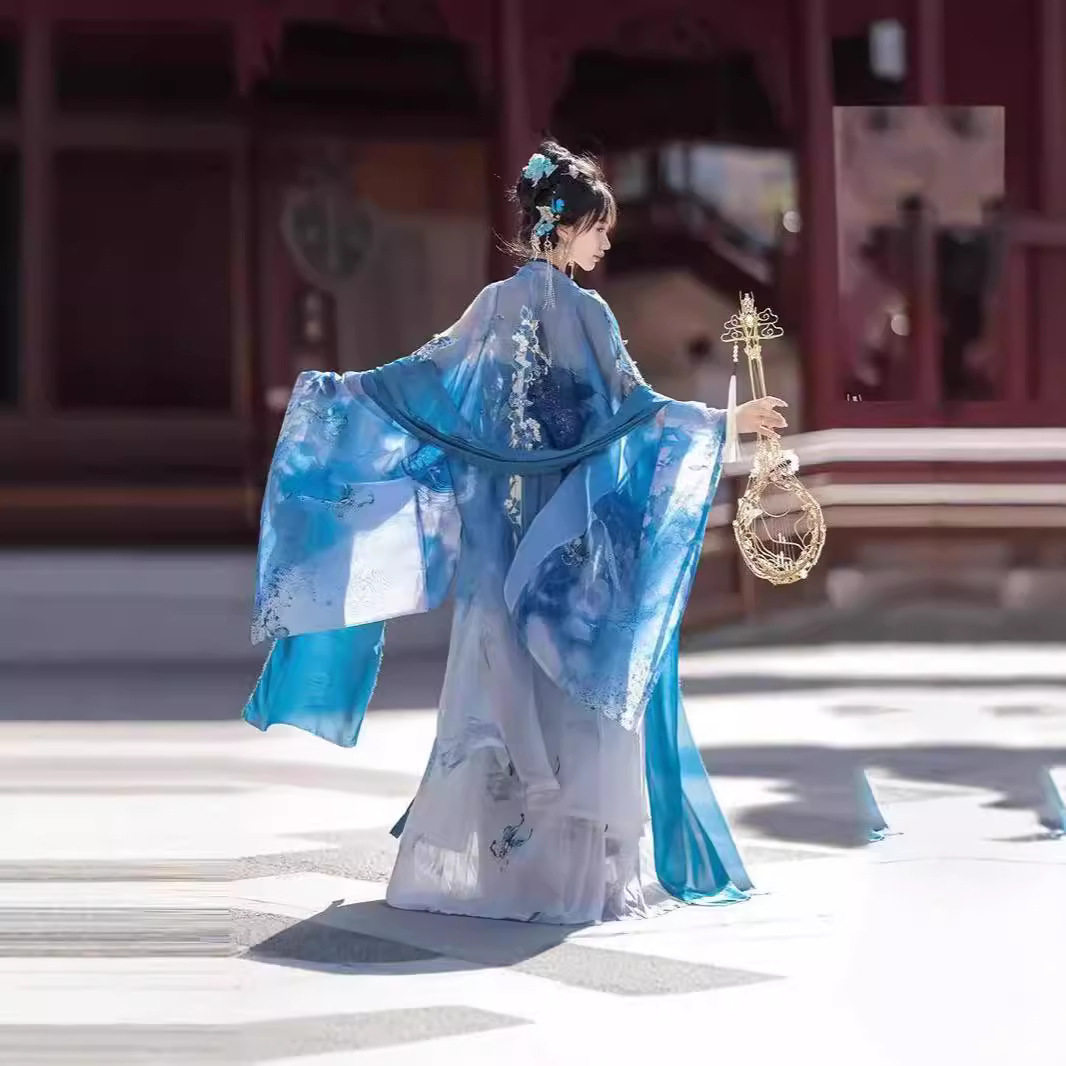 花朝记原创【瓷碟美人】重工刺绣齐胸仙气诃子褶裙唐制汉服女夏季,淘宝优惠券,粉丝福利购,淘宝优惠卷