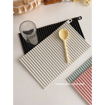 ok maji south korea ins black and white drain mat insulation cup cushion disc cushion silicone easy cleaning extremely simple bowl dish dining mat