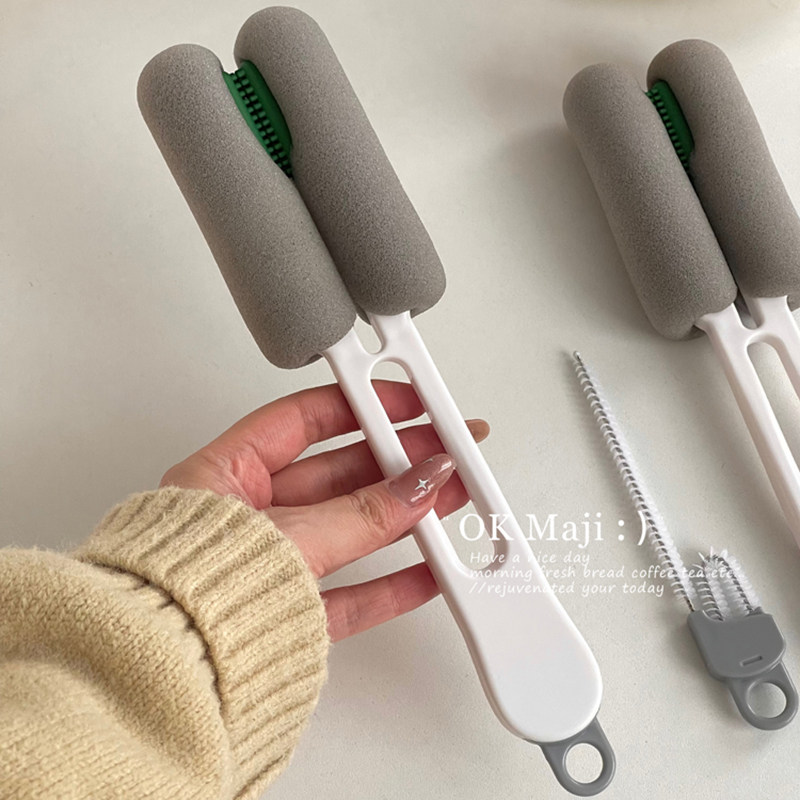 三合一多功能长柄海绵杯刷水杯清洗神器保温杯奶瓶吸管刷子,淘宝优惠券,粉丝福利购,淘宝优惠卷