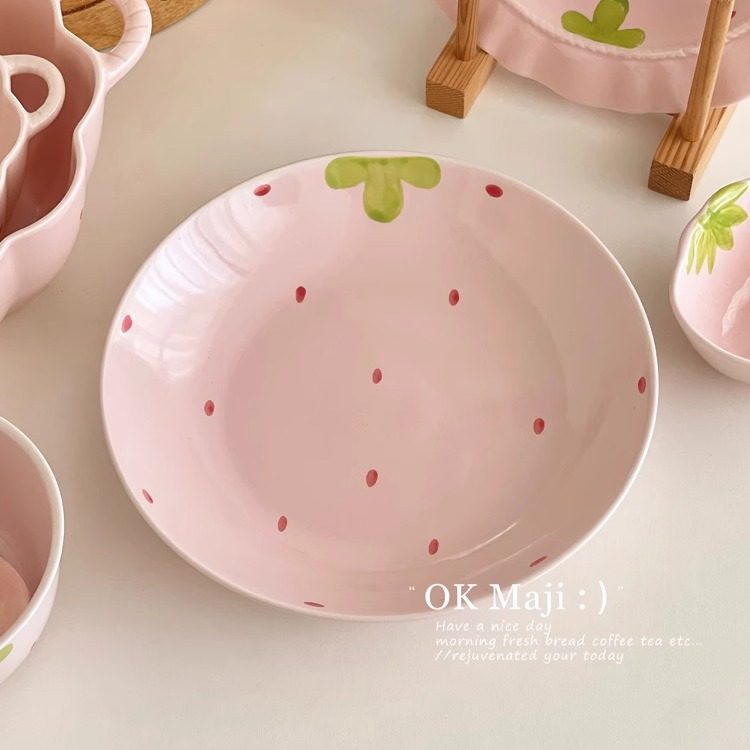 奶油风盘子可爱少女心早餐盘子高颜值ins风餐盘陶瓷草帽盘甜品盘,淘宝优惠券,粉丝福利购,淘宝优惠卷