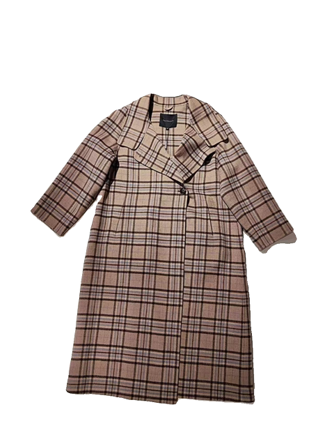 Weishang wool mid-length commuting plaid element