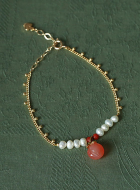 天然淡水珍珠桃子项链耳环手链