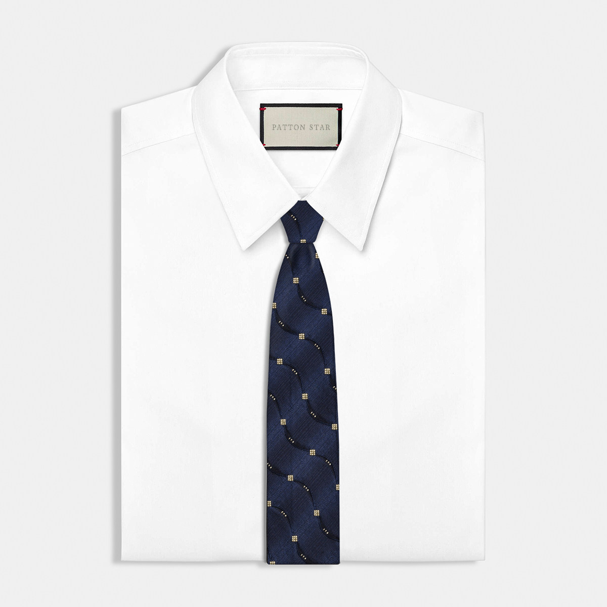 [秋冬新品]PATTON STAR巴顿星藏青条纹高级领带男正装商务礼盒装,淘宝优惠券,粉丝福利购,淘宝优惠卷