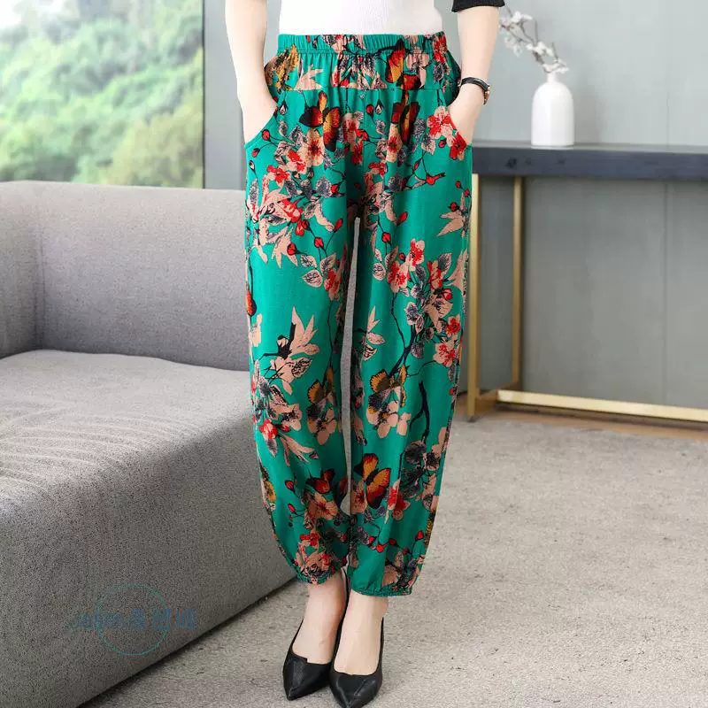 Брюки для отдыха, летние тонкие фонарики (?) oversize, для среднего возраста
