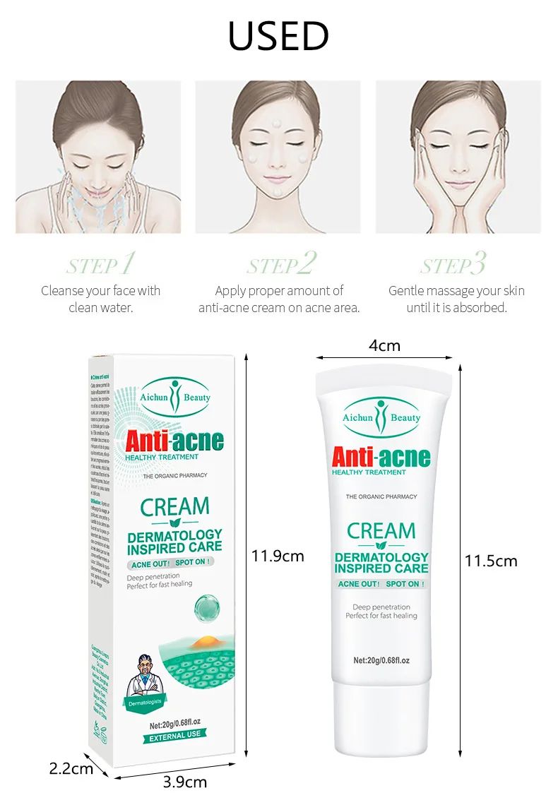 Tea Tree Acne Treatment Cream Pore Shrink Oil Control Whiten - 图3