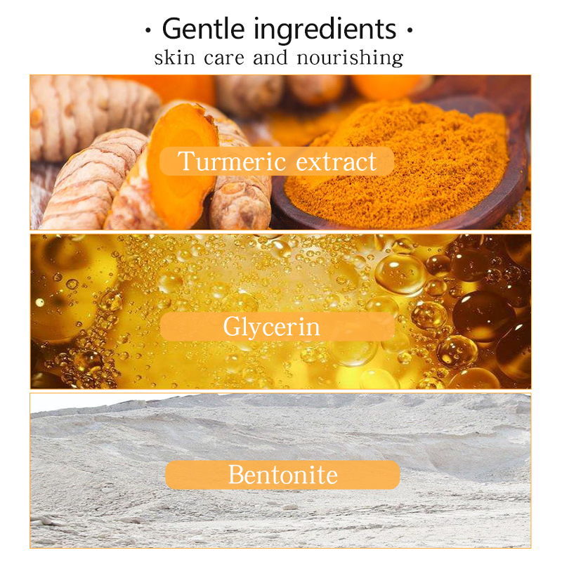 120G Anti Acne Tumeric Mud Mask Beauty Facial Cleansing Blac - 图2