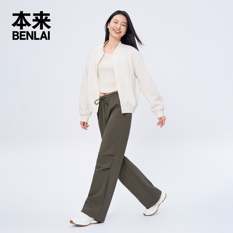 本来BENLAI女士棒球领针织外套25秋季新款宽松运动夹克BNM150035,淘宝优惠券,粉丝福利购,淘宝优惠卷