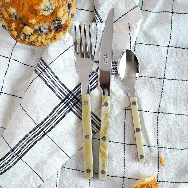 法国Sabre Paris复古ins风不锈钢西餐具小酒馆horn刀叉勺套装,淘宝优惠券,粉丝福利购,淘宝优惠卷