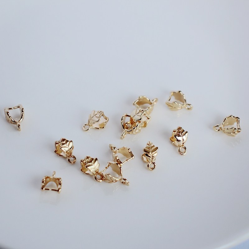 14K包金镀金保色叶子夹扣瓜子扣diy手工玉石玛瑙吊坠扣头项链扣子,淘宝优惠券,粉丝福利购,淘宝优惠卷