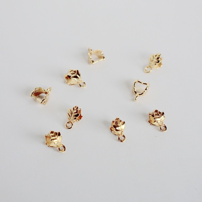 14K包金镀金保色叶子夹扣瓜子扣diy手工玉石玛瑙吊坠扣头项链扣子,淘宝优惠券,粉丝福利购,淘宝优惠卷