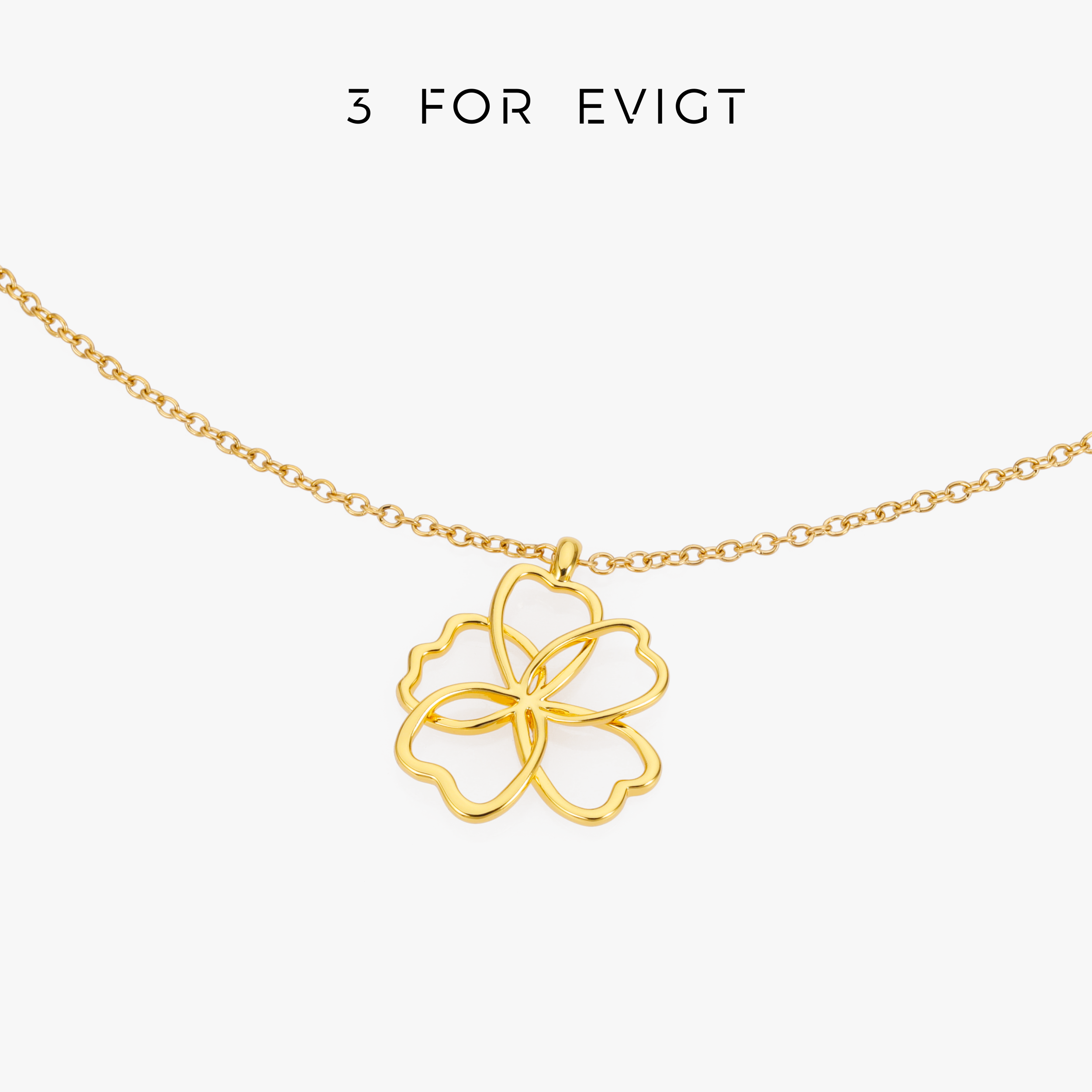 3 for evigt镀18k金繁花系列花影项链设计优雅复古气质