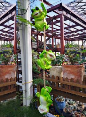 花园装饰 庭院 院子 园艺摆件树上卡通小动物青蛙乌龟装饰品挂件