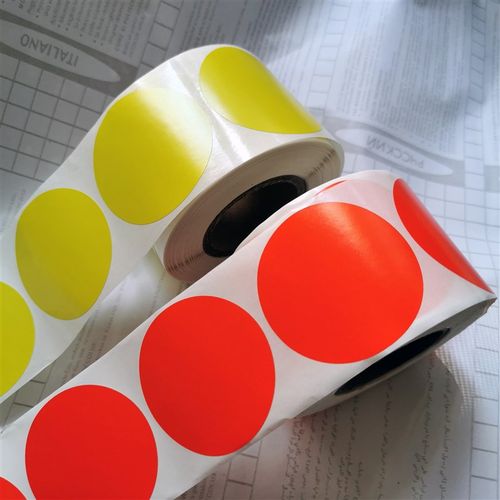 彩色5cm圆点标签不干胶贴纸色标卷装圆形代打印数字号码自粘定制 - 图2