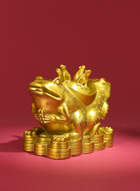 纯铜青蛙摆件家居饰品大蛙财南方九宫吉祥物摆件乔迁祝福礼品金蟾