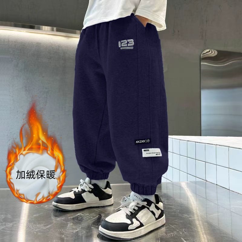 男童秋冬加绒裤子宝宝绒儿童运动裤中大童休闲长裤男孩外穿卫裤潮,淘宝优惠券,粉丝福利购,淘宝优惠卷