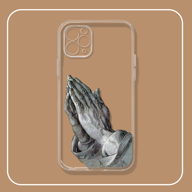 丟勒祈祷之手搞怪创意手机壳适用苹果15华为Nova4OPPOR17vivoY54s - 图1