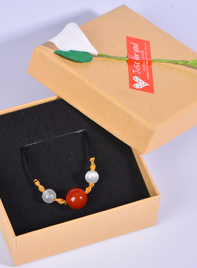 手编天然红玛瑙珠子吊坠女款