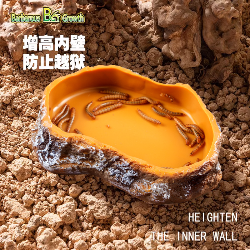 爬宠食盆蜥蜴水盆寄居蟹角蛙泡澡盆姥爷树蛙饲养箱造景饮水盆装饰