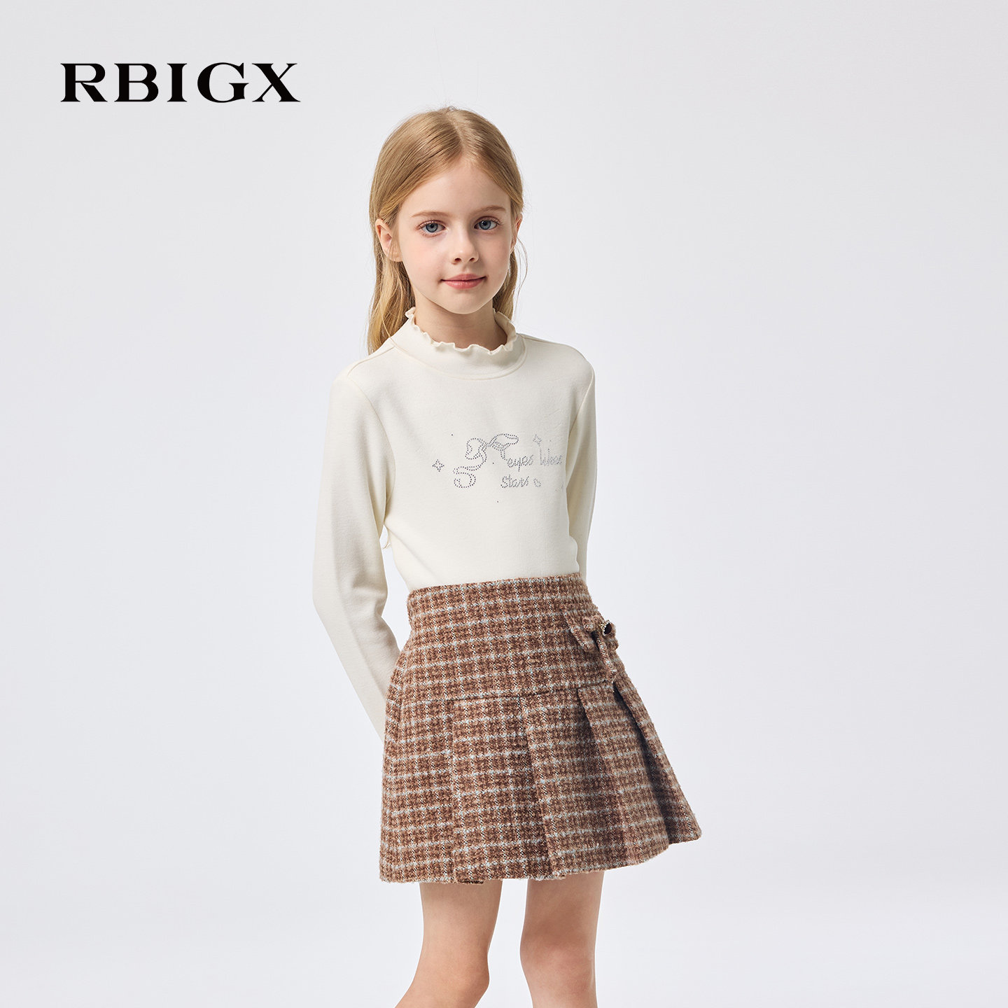 【商场同款】RBIGX瑞比克童装25冬季新款格子高雅小香风百褶裙子,淘宝优惠券,粉丝福利购,淘宝优惠卷