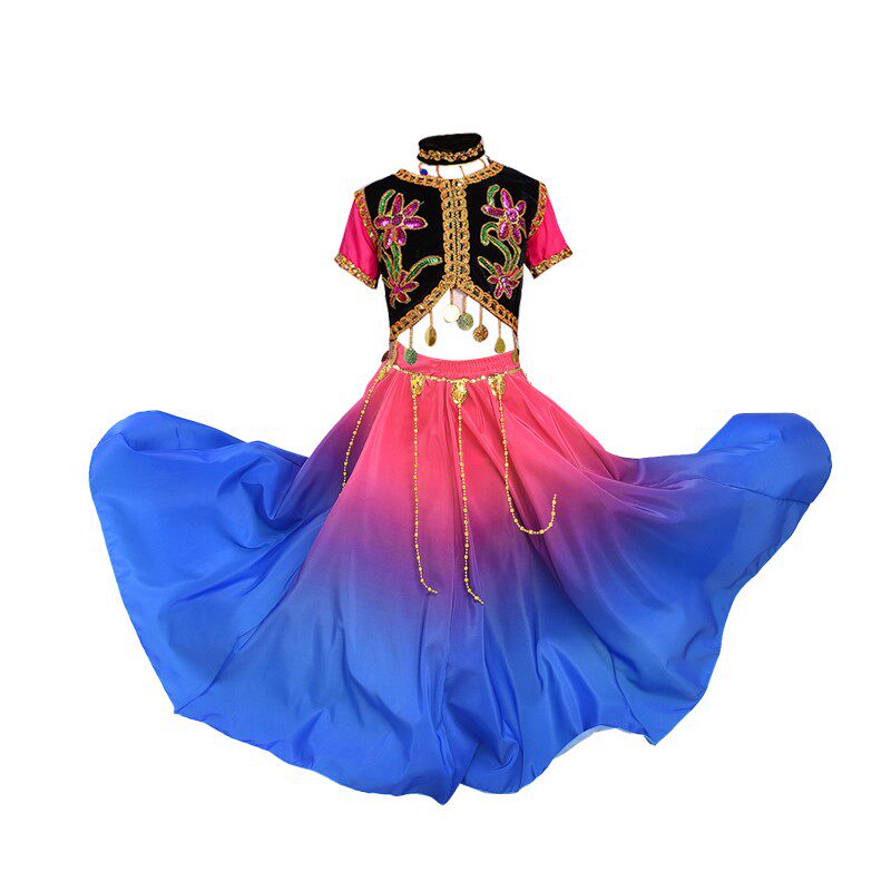 新疆舞蹈儿童小小古丽维吾尔族幸福 港芙宣民族服装/舞台装