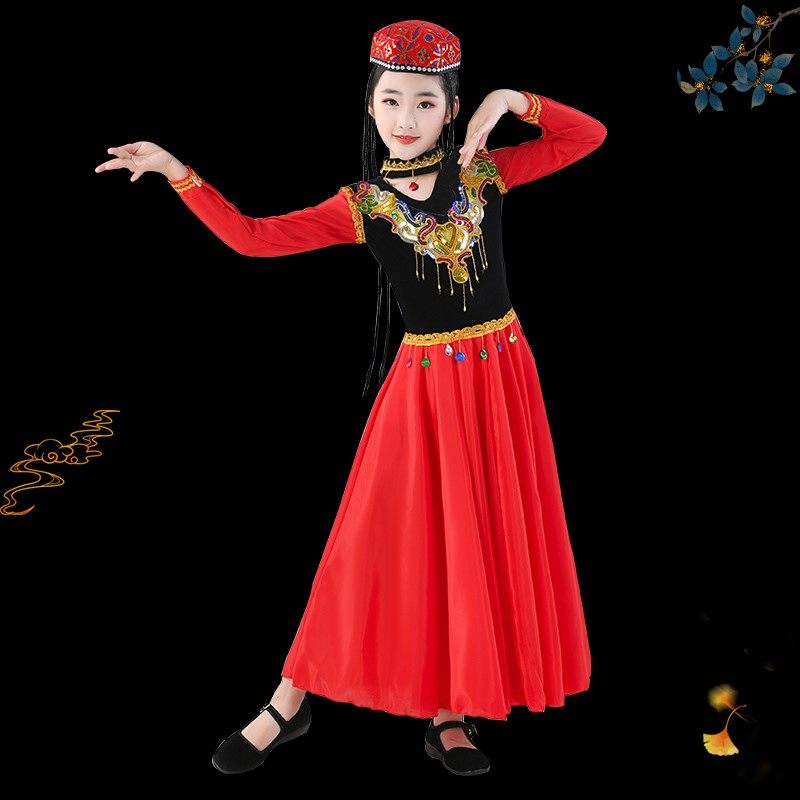 新疆舞蹈儿童小小古丽维吾尔族幸福 港芙宣民族服装/舞台装