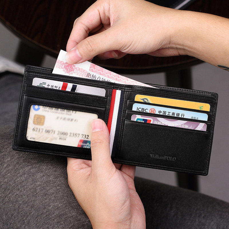 保罗男士真皮简约短款驾驶证钱包 williampolo莳亿钱包