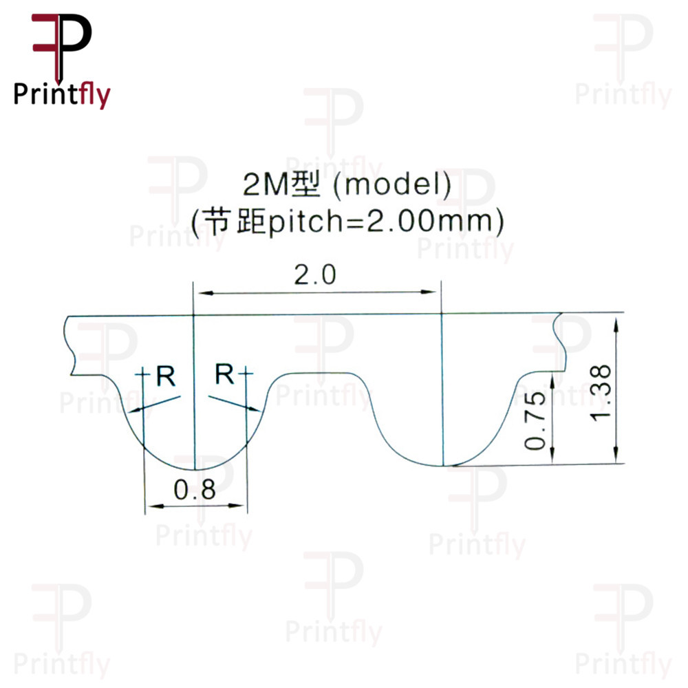 2GT同步带宽度5mm 6mm-15mm3D打印机GT2同步开启带防尘橡胶Pu钢丝 - 图2