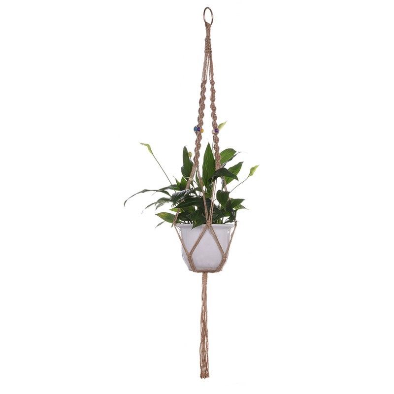 1pc Large-sized  Plant Hanger Basket  Handmade Rope Pots Hol - 图1