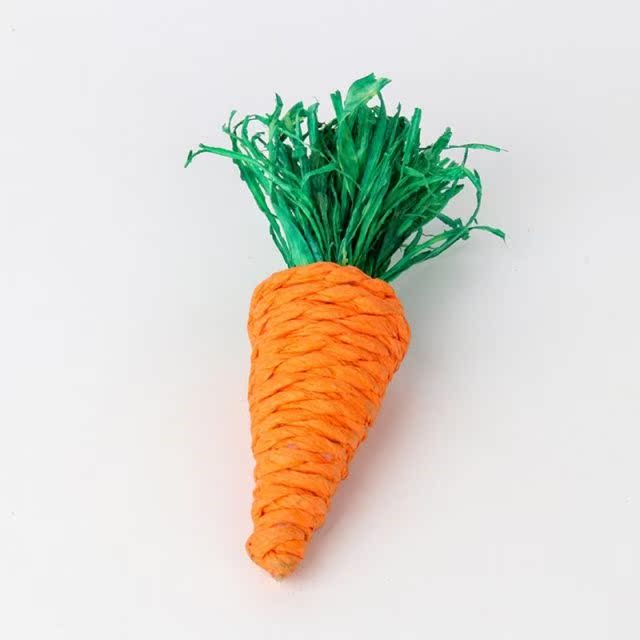 Bunny Chew Toys Rabbit Hay Treat Carrot Shaped Grass Toy Saf-图3