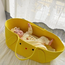 New Newborn Son Out of lifting basket cotton rope Woven Baby Hand Basket Folding Portable Sleeping Bed Outside Sleeping Basket On-board