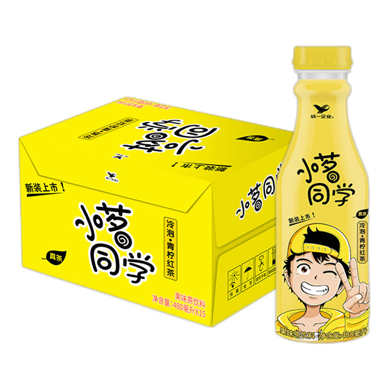 统一小茗同学480ml/瓶装冷泡茶青柠红茶冰橘绿茶清爽果味茶饮料