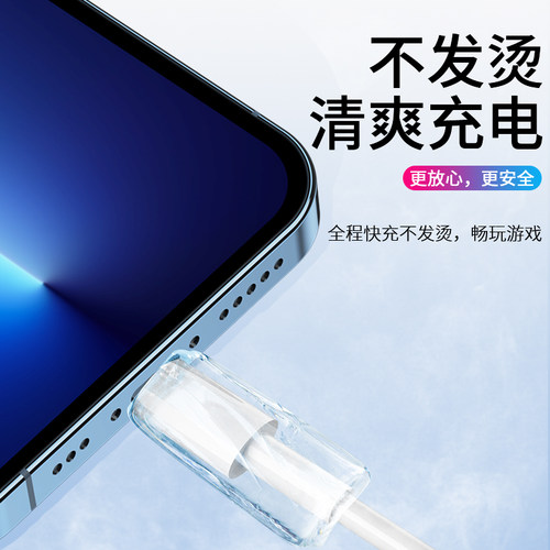 适用苹果iPhone13数据线12pro充电线11promax手机16/15/x快充usb加长xr慢充14xsmax器0.5米2/se3短款8plus7P6 - 图1