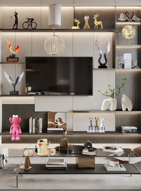 轻奢酒柜装饰品摆件轻奢高档客厅家居电视机柜展示柜高级感小众