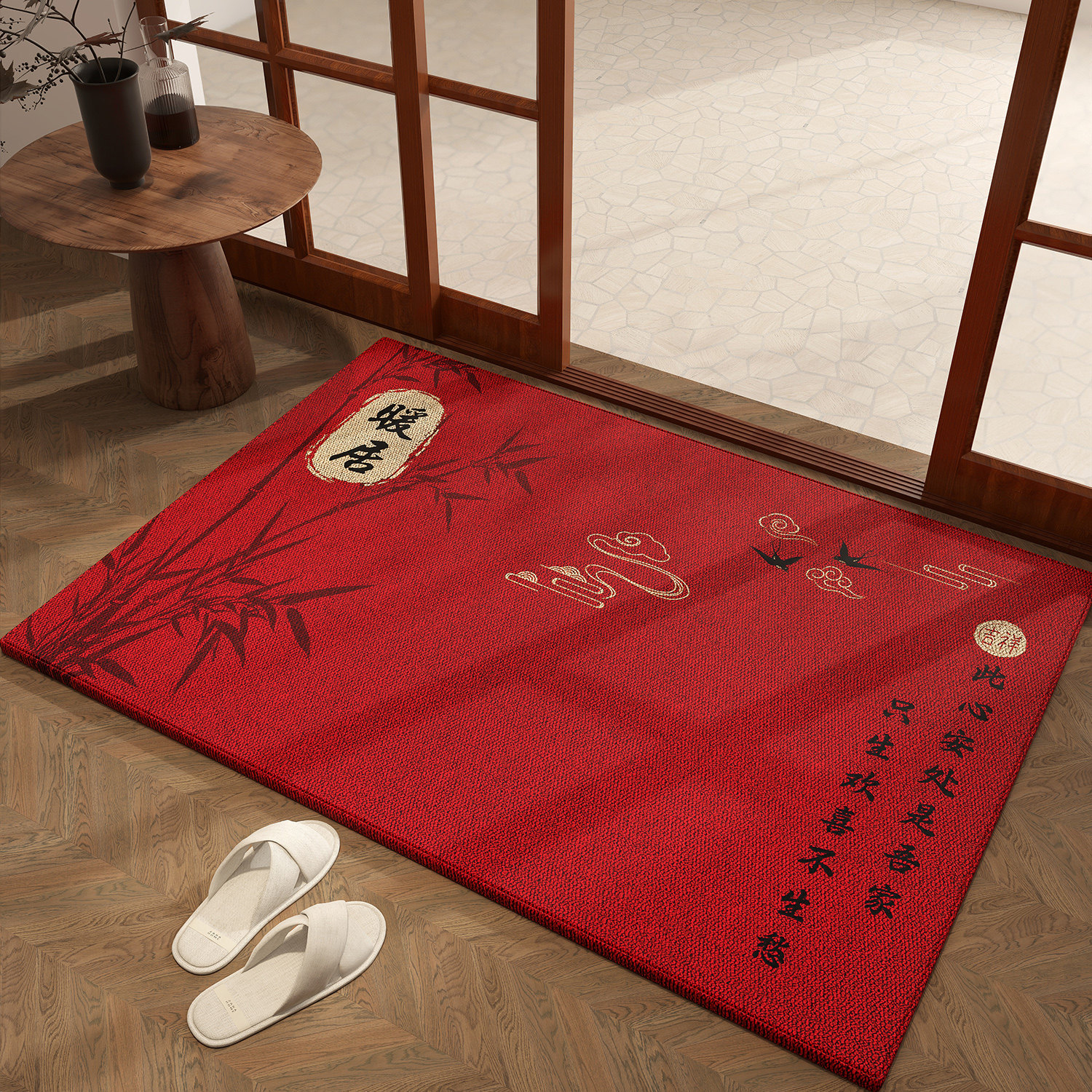 喜庆入户门地垫高级感进门垫别墅大门口垫子红色家用玄关脚垫防滑,淘宝优惠券,粉丝福利购,淘宝优惠卷