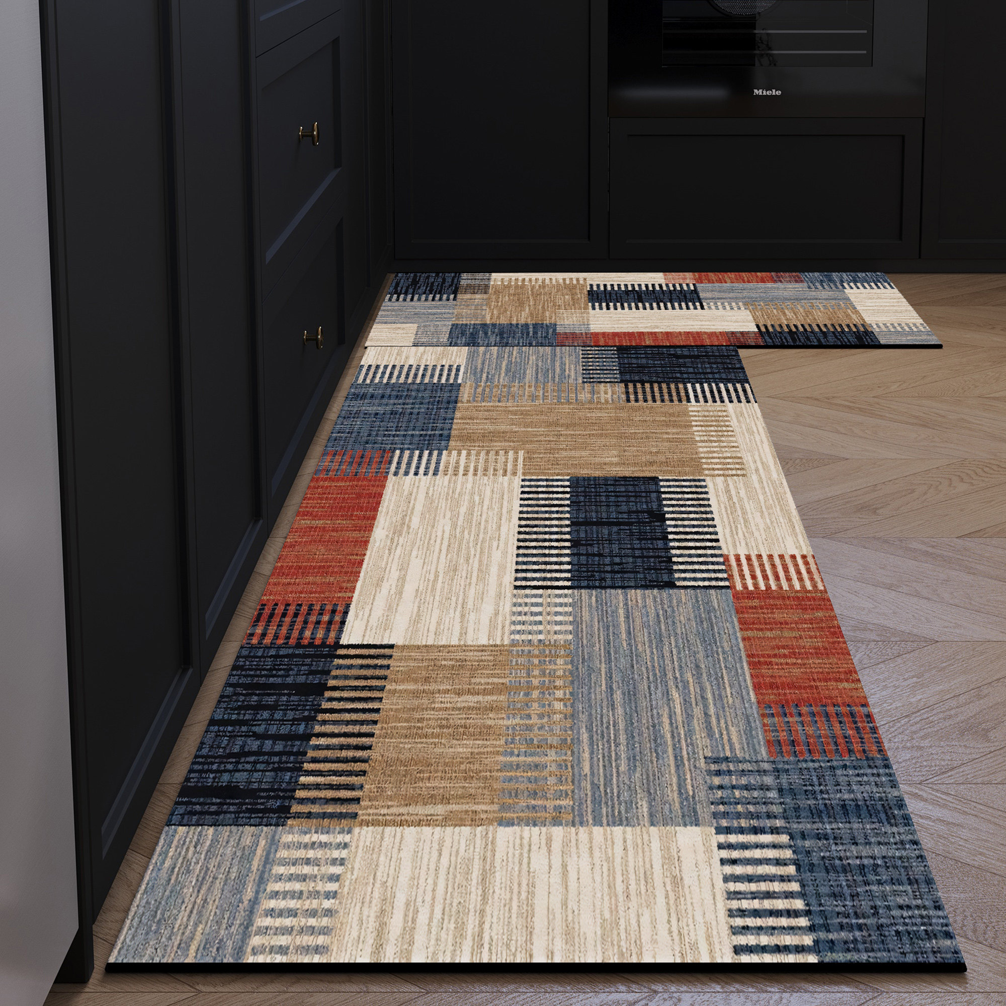 Non-slip kitchen floor mats, no-wash, stain-resistant and waterproof
