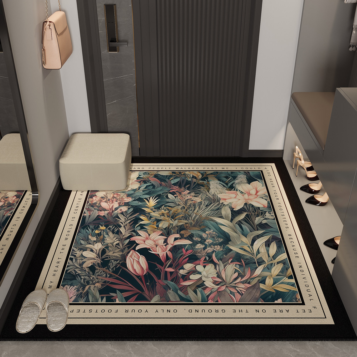 高级定制入户门地垫美式复古玄关脚垫门口地毯家用防滑可剪裁门垫,淘宝优惠券,粉丝福利购,淘宝优惠卷