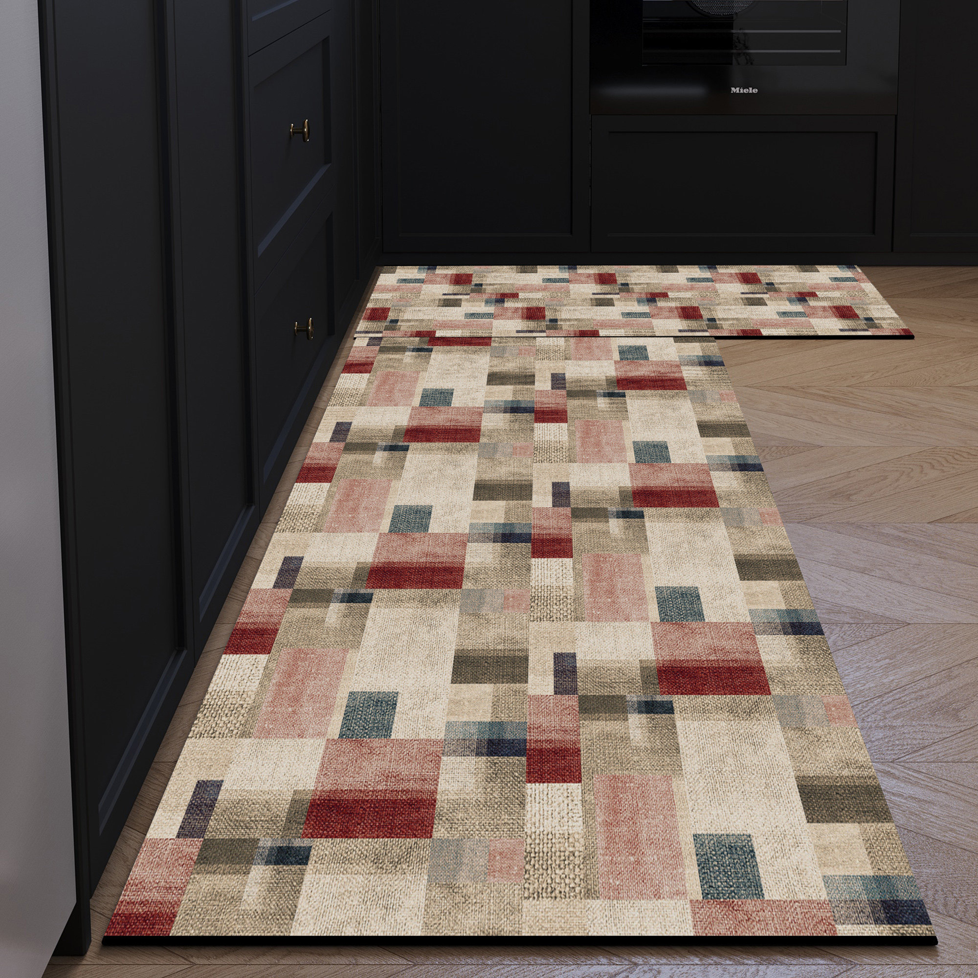 Non-slip kitchen floor mats, no-wash, stain-resistant and waterproof
