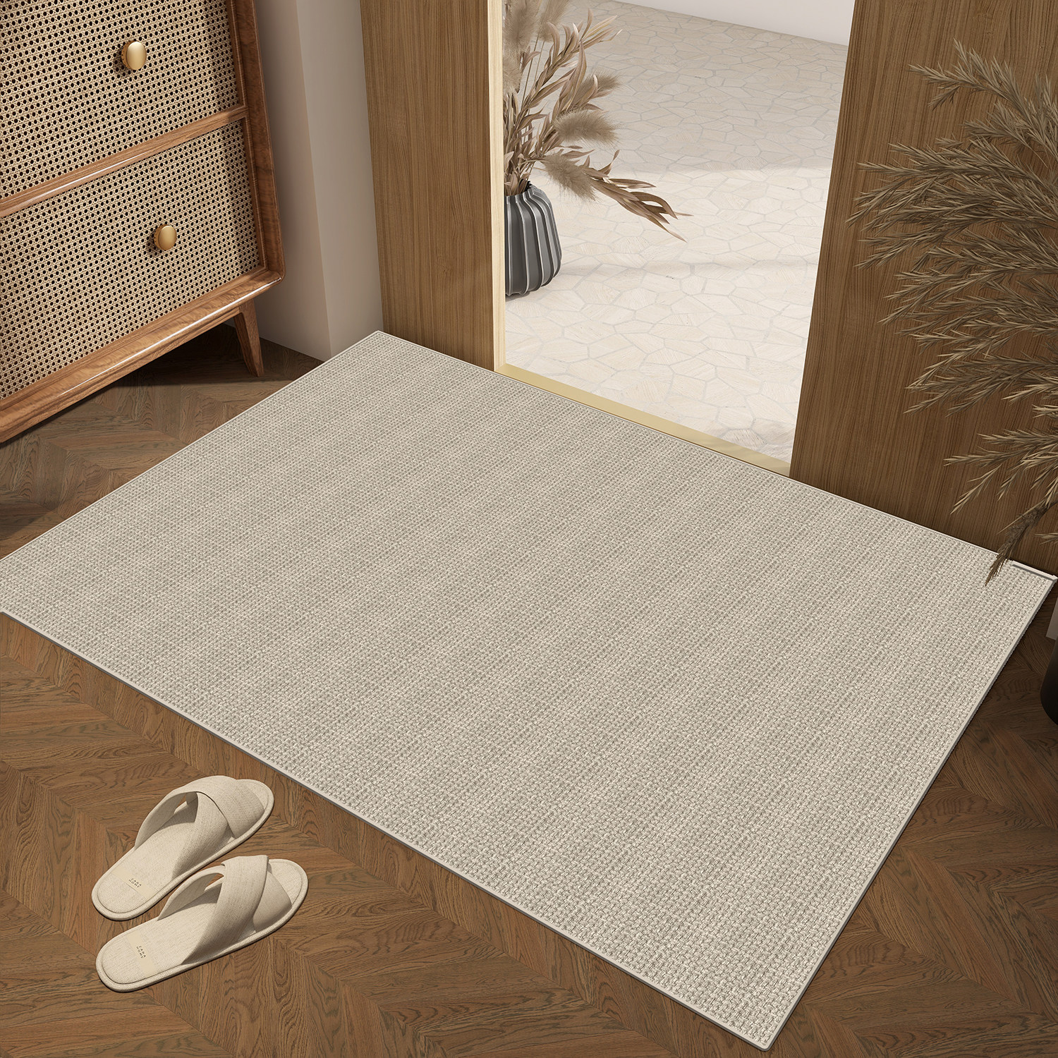 黑色入户门地垫仿剑麻家用地毯防滑进门门垫大门口玄关脚垫可裁剪,淘宝优惠券,粉丝福利购,淘宝优惠卷