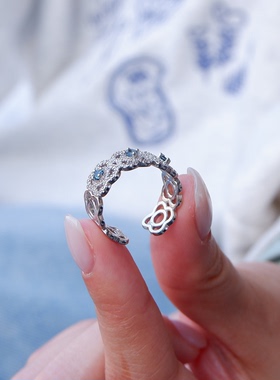 戒指女纯银2026新款开口戒食指戒