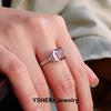 Crystal ring women's natural ametrine ring high-end