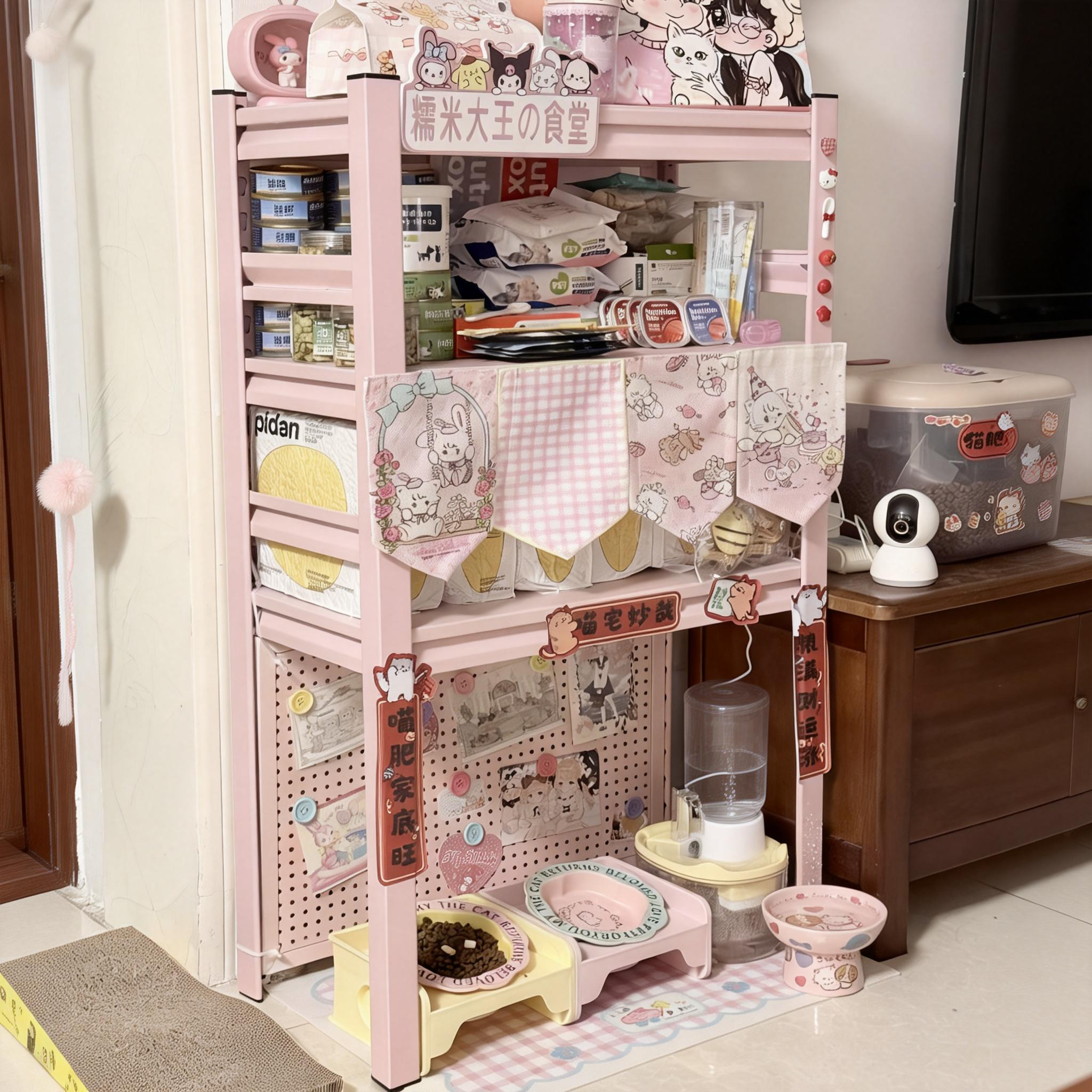 拯救小户型！猫咪食堂置物架宠物用品猫粮罐头猫咪零食收纳整理架,淘宝优惠券,粉丝福利购,淘宝优惠卷