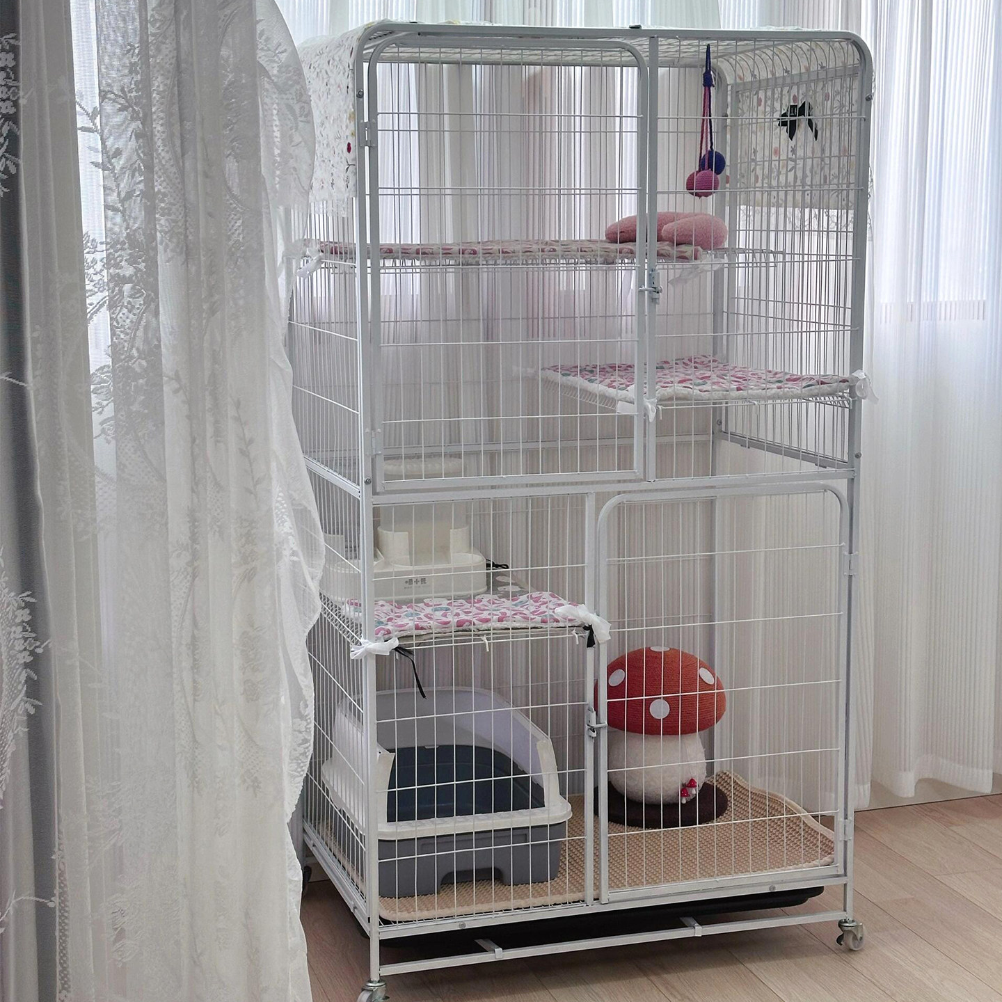 双层猫别墅猫笼子家用室内超大自由空间猫屋猫柜猫窝猫厕所一体,淘宝优惠券,粉丝福利购,淘宝优惠卷