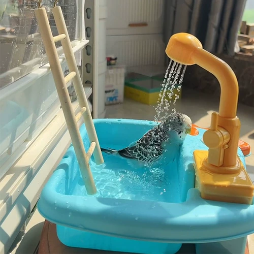 Бассейн для ванны с попугаем, автоматическая циркуляционная ванна, артефакт, тигровая кожа, жемчуг Xuanfeng, пион, птица, ванна, душ, товары для домашних животных